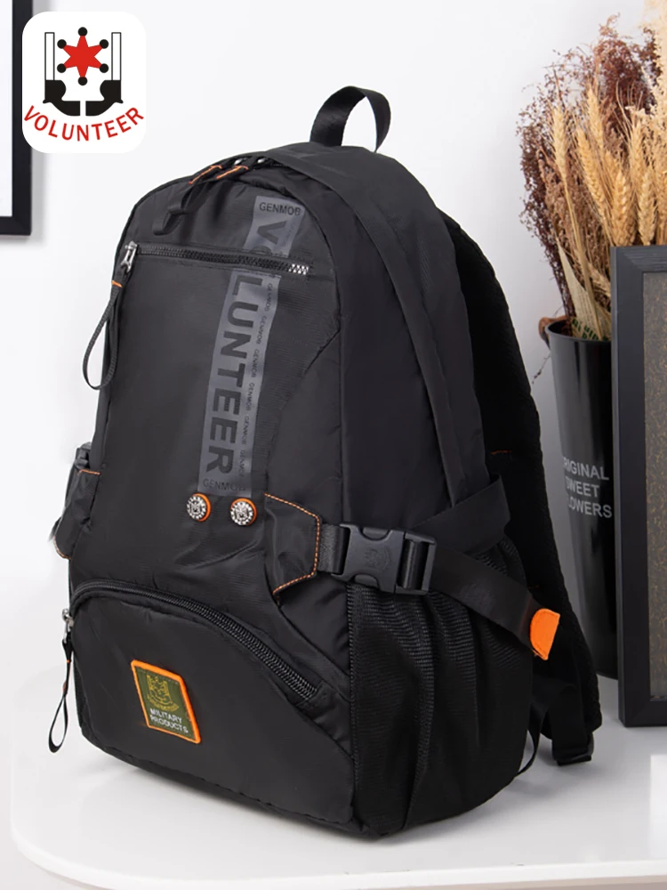 Volunteer Backpacks for Men 2023 New Large Capacity Soft Sturdy Stylish Business Casual Laptop Waterproof Oxford Bags 1609-14