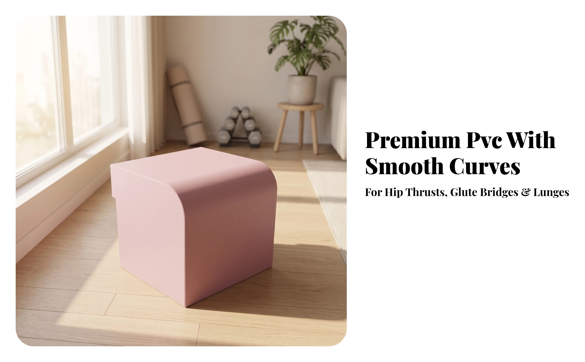 Hip Thrust Box with Padded Top Compact Hip Thrust Box Fitness Equipment Anti-Slip for Home Gym