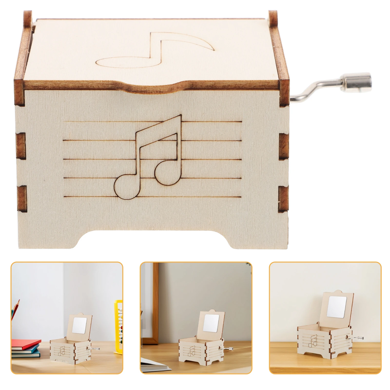 Diy caixa de música ferramenta de ensino haste artesanato kits h manivela experimento científico suprimentos crianças criança ciência haste artesanato piano