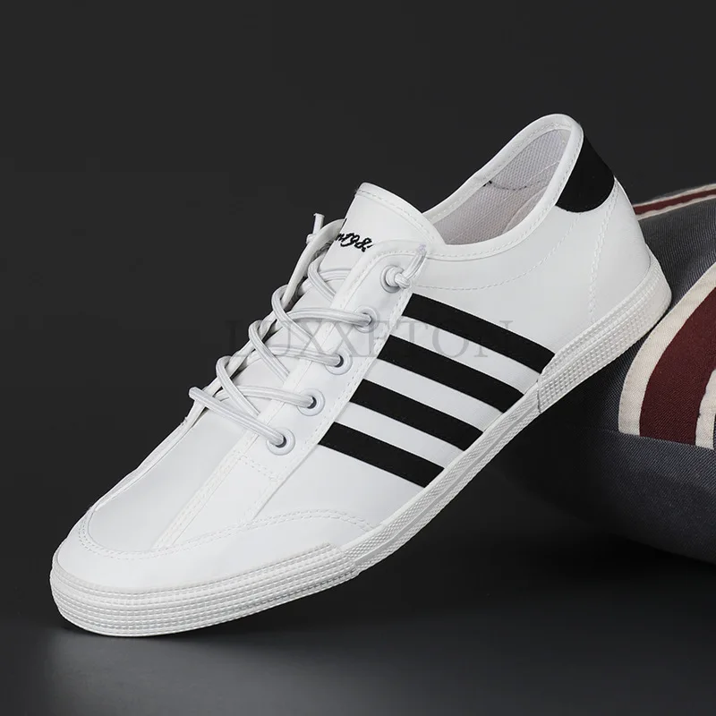 High Quality Male Canvas Footwear Fashion Solid Color Man Vulcanized Shoes Lace-up White Casual Sneakers Tenis Masculino
