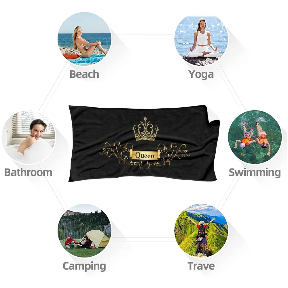 Beach Towel Beach Towel: Gold & Aqua Patterned Sunscreen And Windproof Suitable For Swimming Pool Camping Travel Blanket