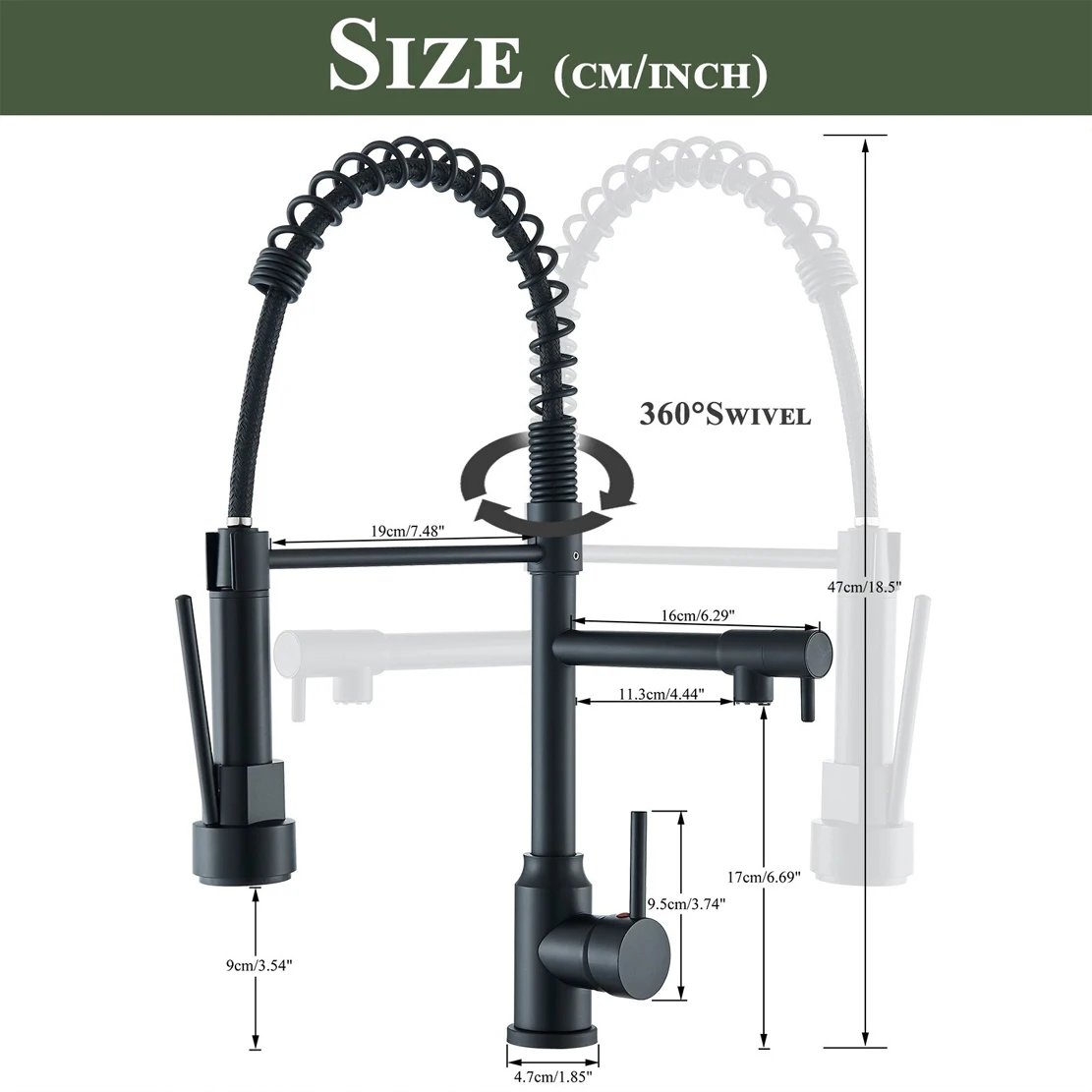 بالوعة المطبخ صنبور سحب أسفل قطب Daul صنبور صنبور النحاس سطح الخيالة الربيع مقبض واحد الباردة الماء الساخن صنبور حوض خلاط