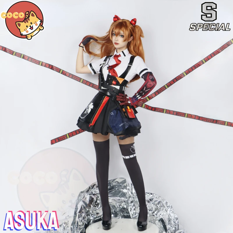 Asuka Cosplay Costume Anime EVA Honkai Impact 3 rd Asuka Costume EVA Jointly Asuka Dress Asuka Cosplay Wig CoCos-S