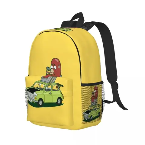 Mr Bean Funny Cute Kawaii Cartoon Backpack Student Boys Girls BookBag Children School Bag Laptop Shoulder Bags for Men Women