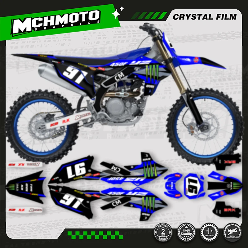 

MCHMFG для YAMAHA YZF450 2023 2024 2025 YZF250 2024 2025 2026 на заказ мотоциклетные графические наклейки наборы наклеек
