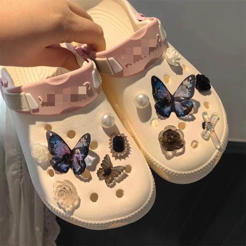Girl Heart Transparent Butterfly Shoes Flower Water High-end Decorative Buckle Removable Hole Shoe Buckle