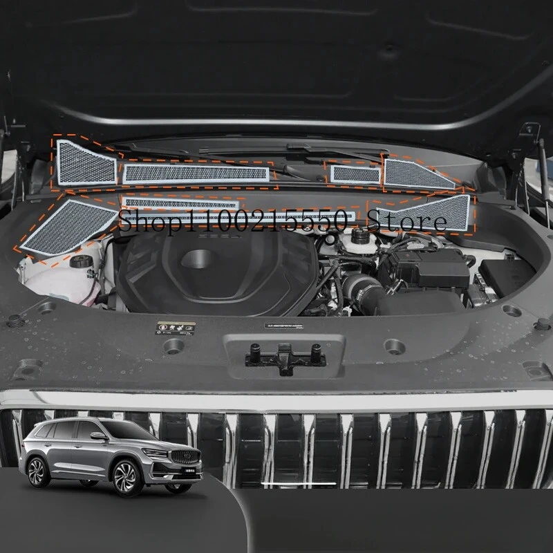 

Stainless Steel For Geely Monjaro Xingyue L 2021 2022 2023 2024 2025 Front Engine Dust Cover Hood Air Outlet Protective Cover