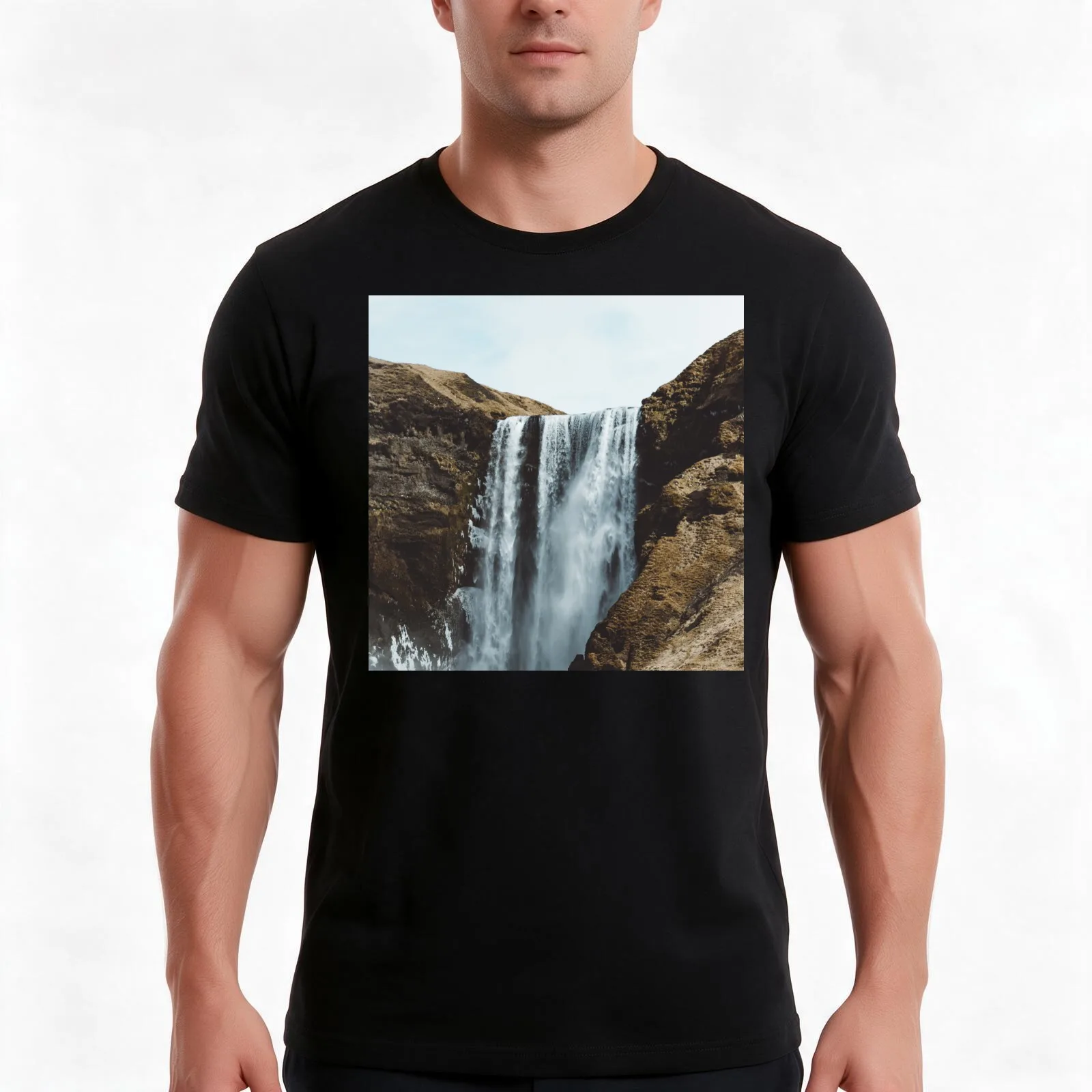 Most Stunning Waterfall T-Shirt, Summer Casual Cotton Tee, Oversized Streetwear Tops, Vintage Graphic Print, Unisex Men Women