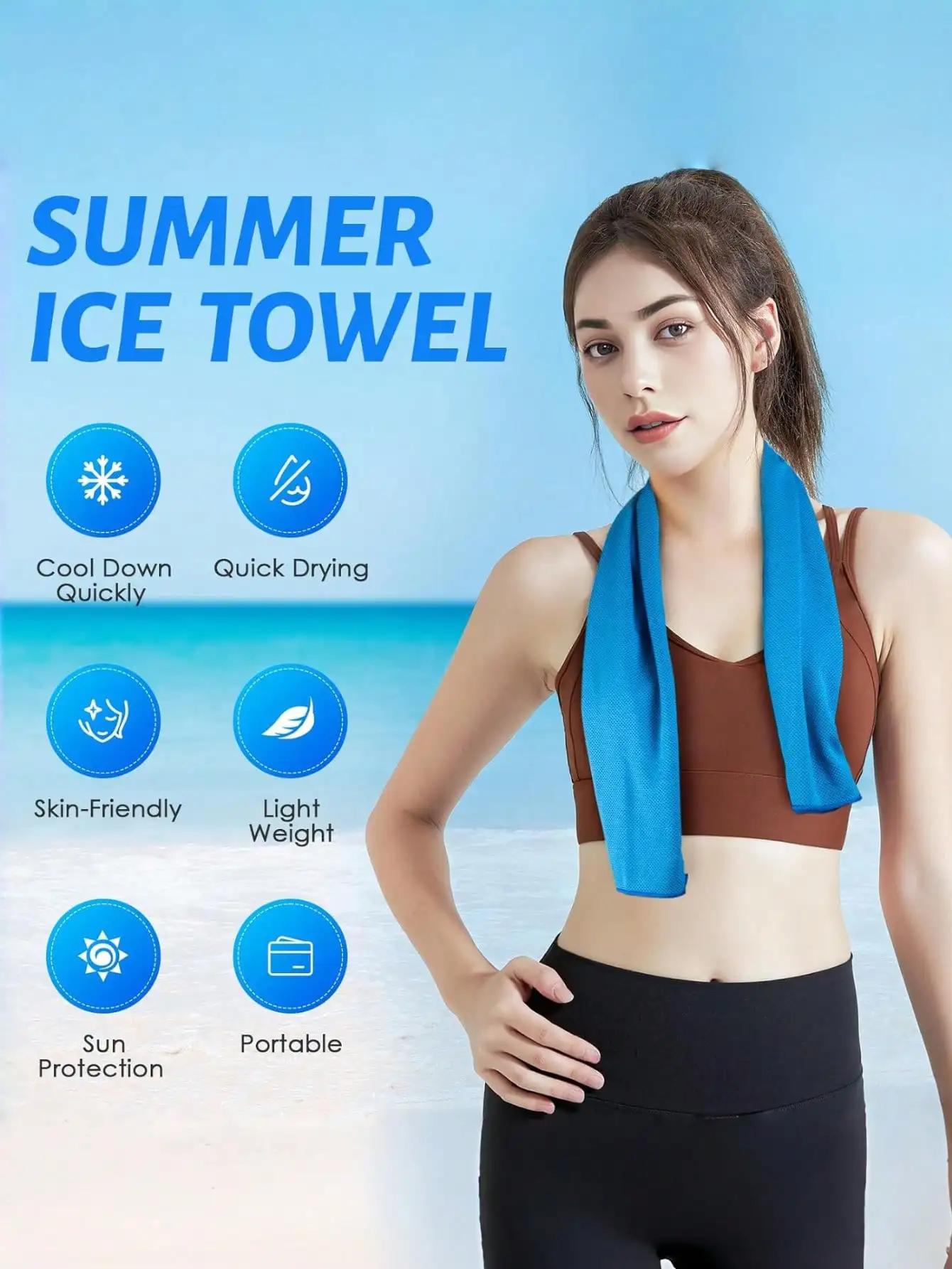 Cooling Quick-Dry Sports Towel with EVA Storage Case - Ideal for Fitness, Hiking, Camping & Outdoor Activities