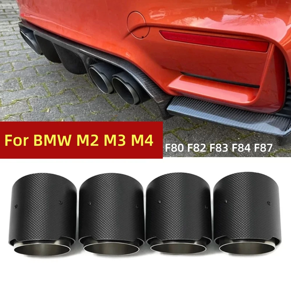 4 Stück MP Carbonfaser-Auspuffendrohre für BMW M2 M3 M4 F80 F82 F83 F87 Edelstahl-Auspuffendrohr Schalldämpfer Auspuffanlage