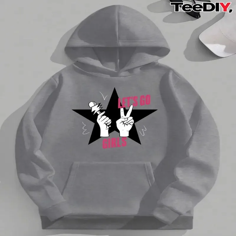 

Осень-зима, женский свитшот больших размеров, женская одежда больших размеров, Let Us Go Empowerment, звезда, художественный текст, дышащая мягкая теплая ткань