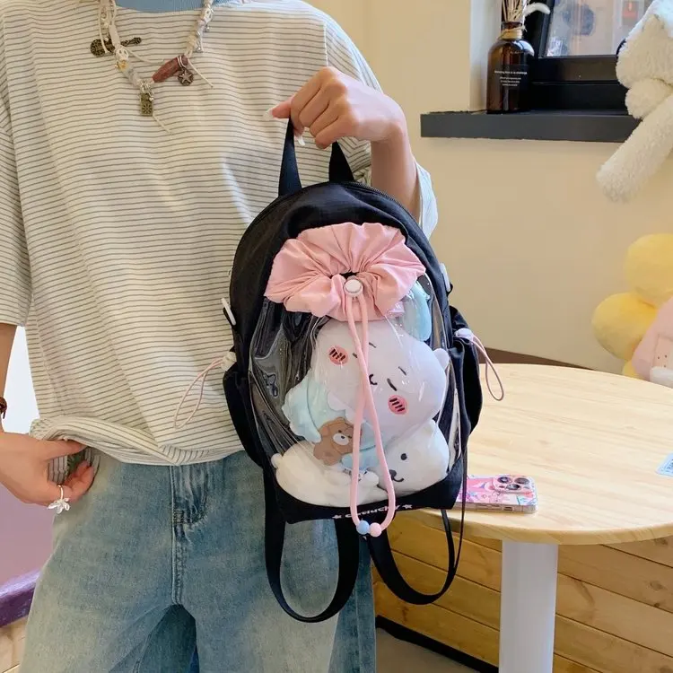 New Double Shoulder Backpack Large Capacity Commuter Women's Bag Single Shoulder Slant Cross Bag Grain Baby Bag Sport Style