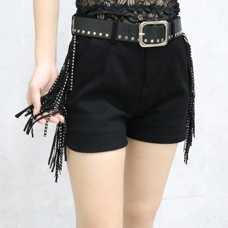 Tassel shorts girls new fashion sexy high-waist diamond dance shorts pants wide-leg