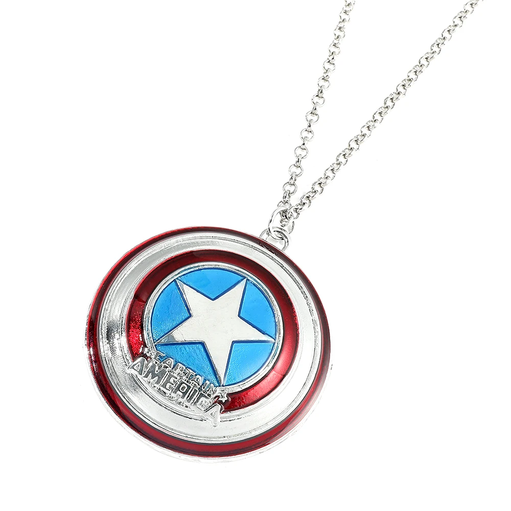 Modische Punk Captain America Schild-Halskette - Trendiger Unisex-Anhänger Schmuck-Accessoire als Geschenk für Freunde – Detail 1