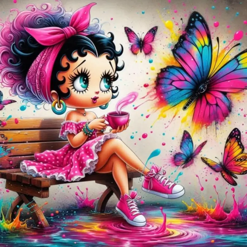 

Butterfly Girl AB Diamond Painting Kits Photo Art 5d Diy Full Square Mosaic Cross Stitch Embroidery Home Decor Gift