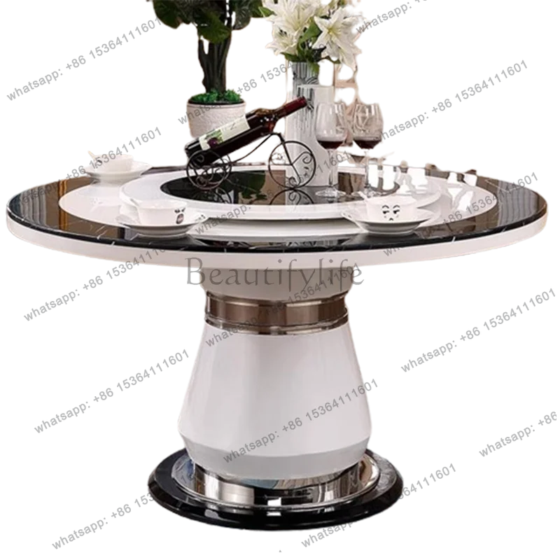 

Italian Design Dining Tables Party Waterproof Salon Round Dining Tables Luxury Breakfast White Table A Manger Furniture Home