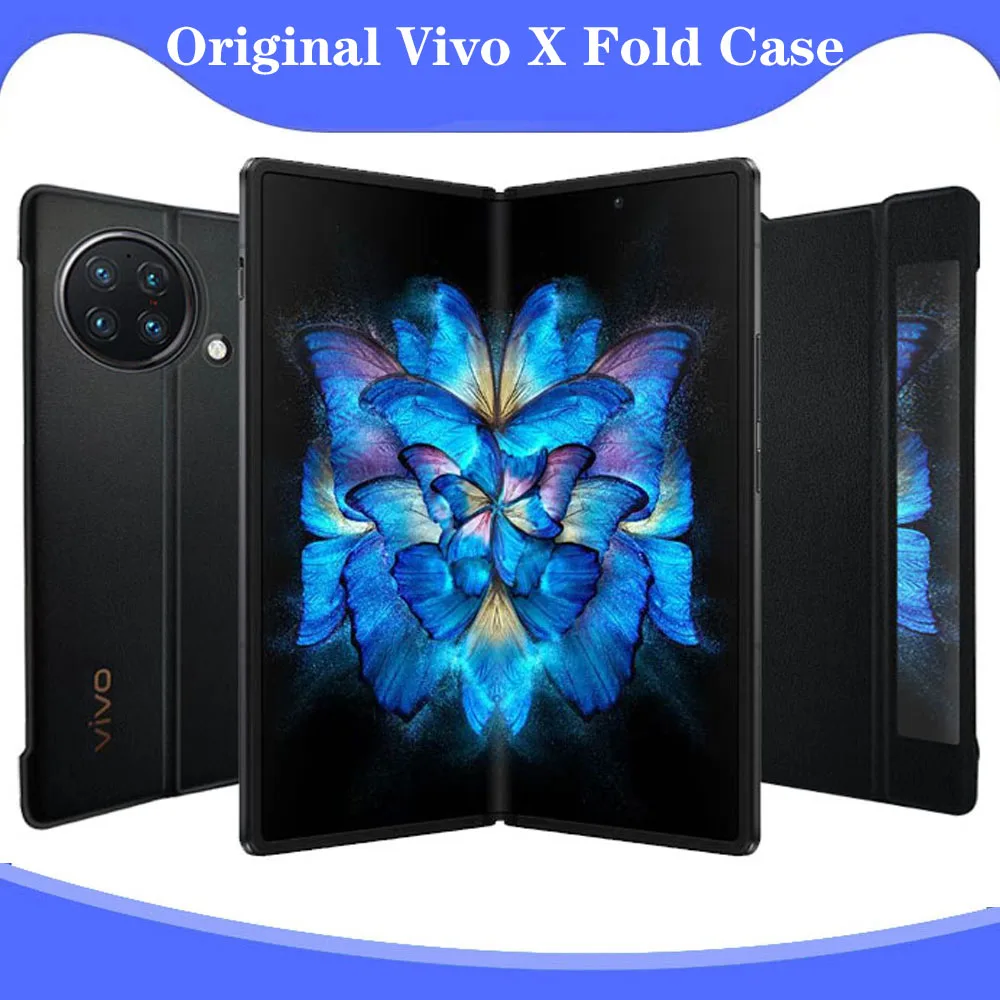 100% Original VIVO X Fold Plus Case Smart Flip PU Leather Ultra Thin Holder PC Magnetic Phone Cover For VIVO X Fold