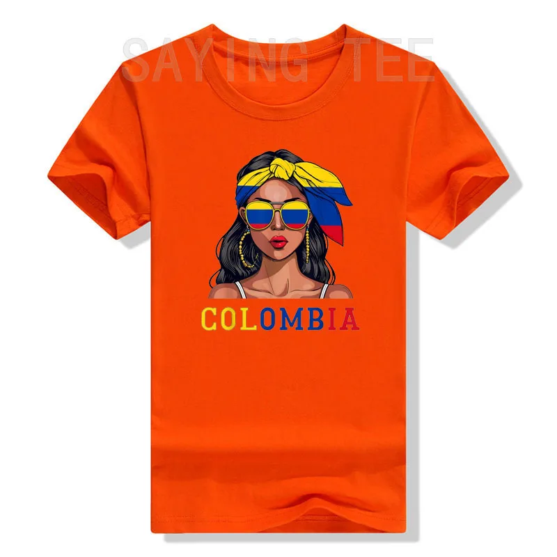 Colombianas Souvenirs Products Woman Flag Roots Colombia T-Shirt Girls Fashion Colombianos Proud Graphic Tee Short Sleeve Outfit