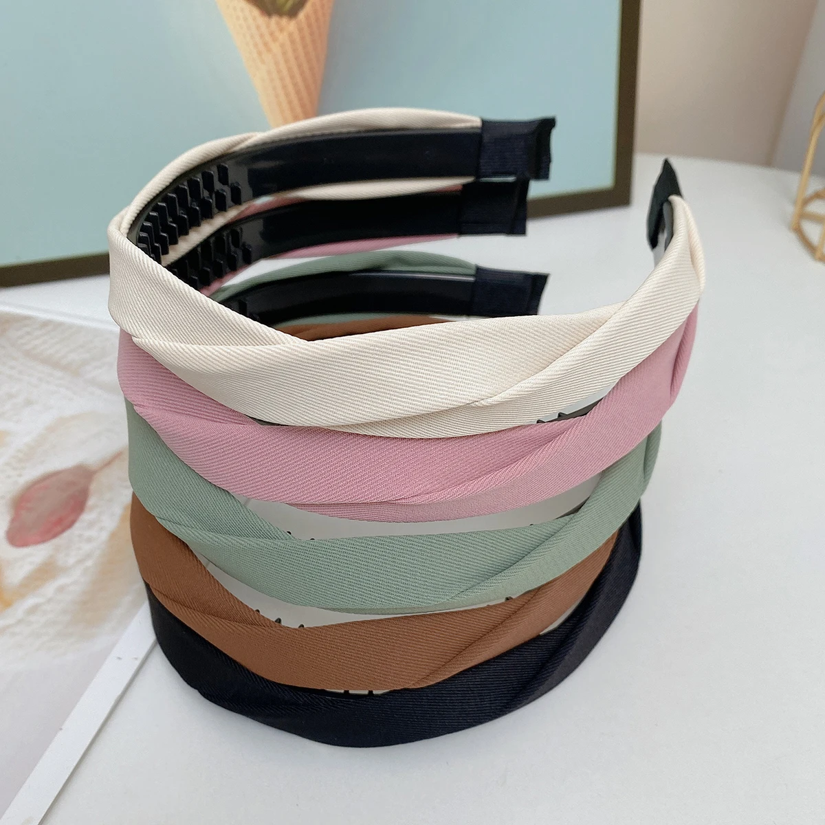 French Vintage Braided Hairband Women's New Popular Tassel Hair Accessory Stylish Knot Headband Anti-Slip Hairband
