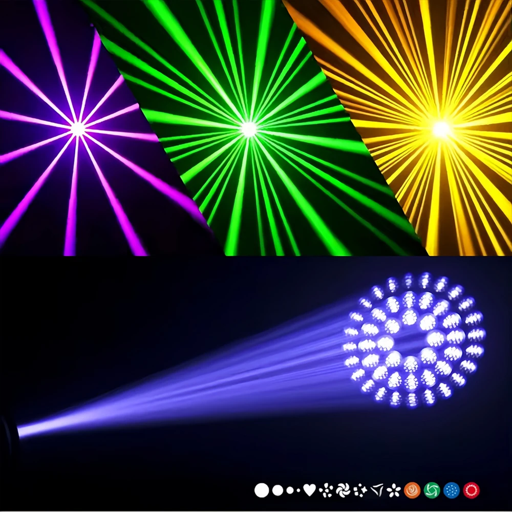 380W Beam Moving Head Light 14 Color Wheel 14 Gobo Double Prism DMX512 RDM Stage Lighting for DJ Club Concert Event Performance