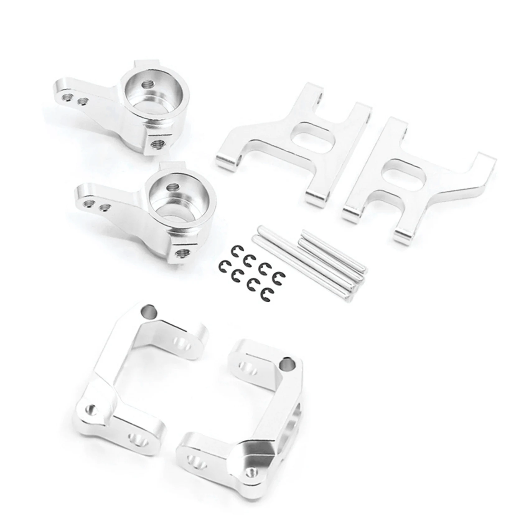 AS96-4X Copa de dirección delantera de metal C Hub Carrier Juego de brazo de suspensión para 1/10 RC Crawler Car Tamiya CC01 CC-01 Piezas de mejora, 2