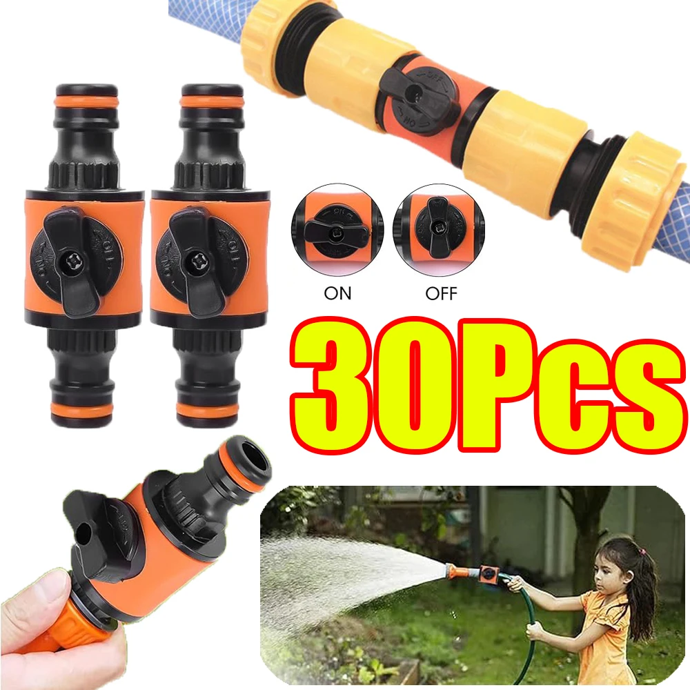 1-30Pcs Garden Hose Shut Off Valve with Quick Connect Fitting Water Hose for Tap Adapter Quick Joint Water Irrigation Tool
