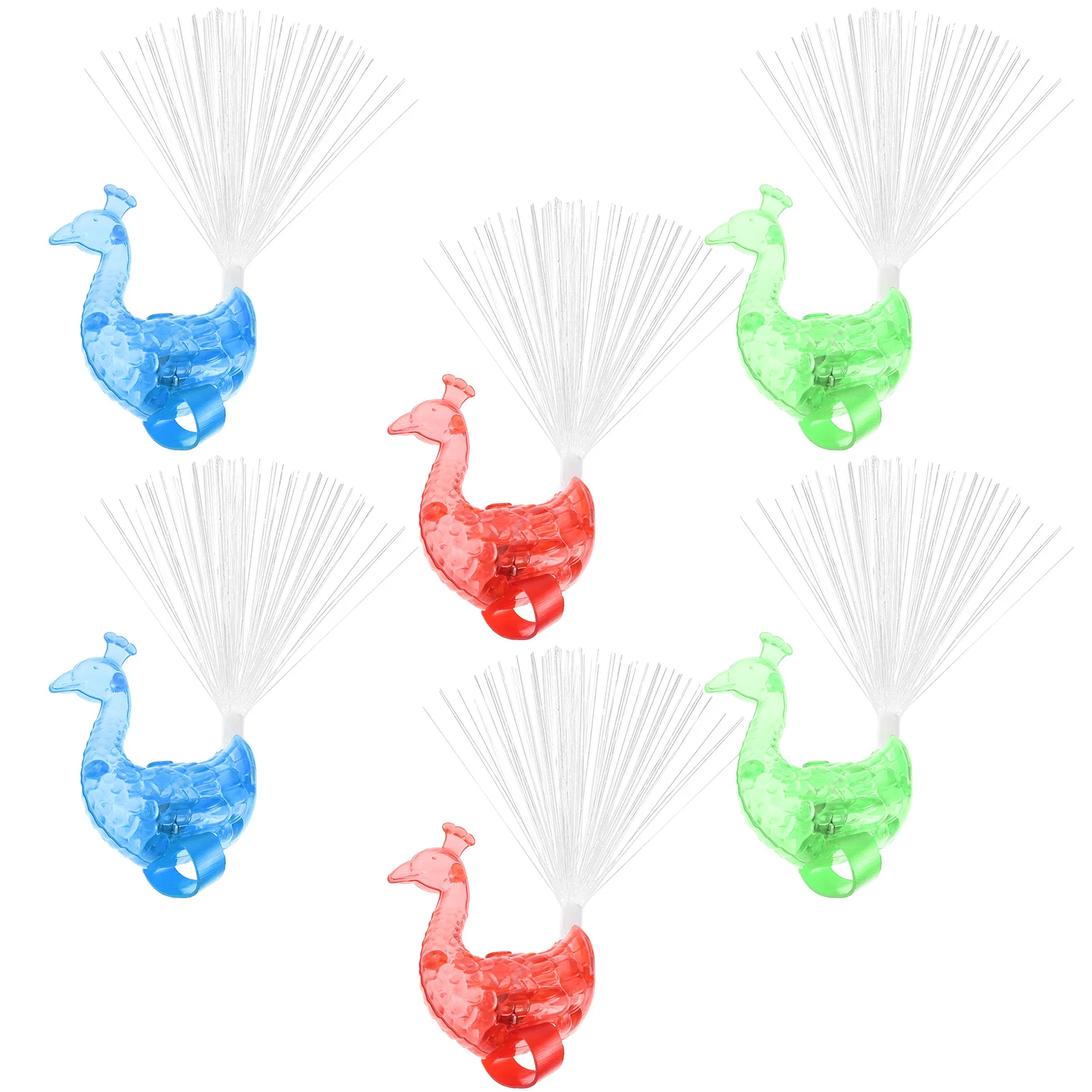 24 pçs crianças luzes de pavão colorido fibra óptica piscando dedos para festa noite decoração luzes de fibra óptica crianças iluminar brinquedos