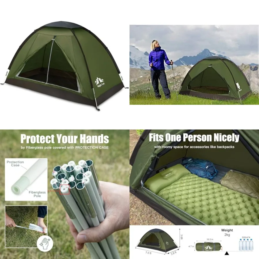 

Backpacking Tent for One to s Lightweight Waterproof Camping Hiking Tent for Adults Scouts Easy Setup Single Layer.x.m