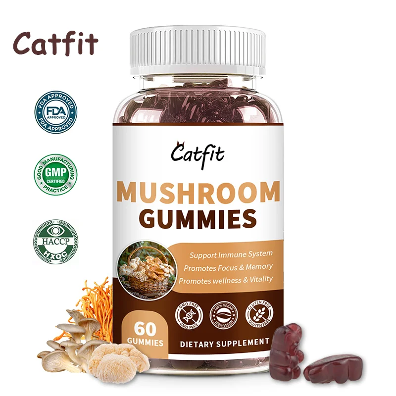 

Mushroom Complex Mushroom Capsule Coffee Substitute Support Energy&Immune Keep Mental Clarity&Focus Brain 60 Vegan Gummies ﻿