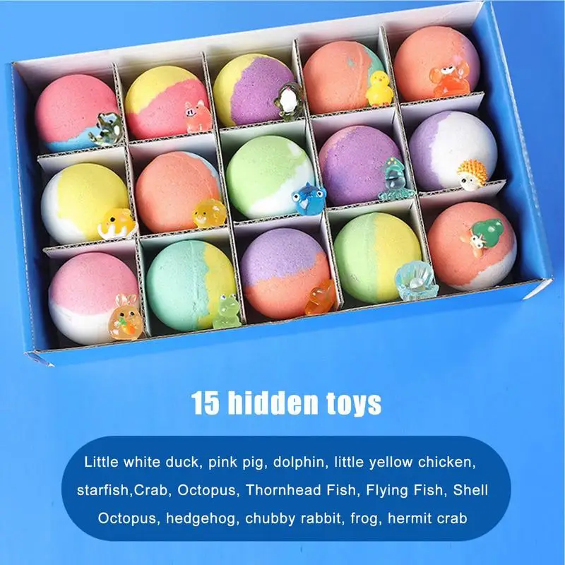 15Pcs Bathing Foot Spa Rich Essential Oils Bath Ball Body Stress Relief Scented Bath Balls Relaxing Bubble Bath Fizzies Balls