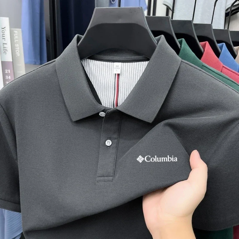 100% reine Baumwolle 2026 High-End Marken Herren Kurzarm-Poloshirt Sommer Mode Luxus Logo Besticktes Golf-Oberteil Lässiges T-Shirt – Detail 21