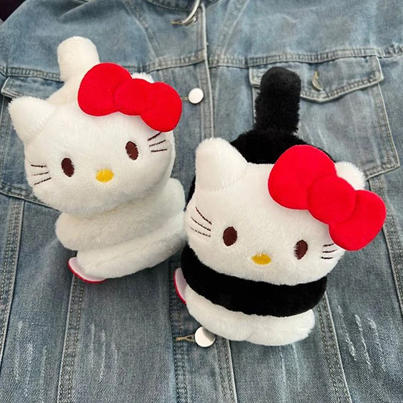 Cartoon Sanrio Plush Earmuffs Cute Bow Hello Kitty Girl Ear Warmth Supplies Autumn Winter Warm Windproof Ear Protection Earmuffs