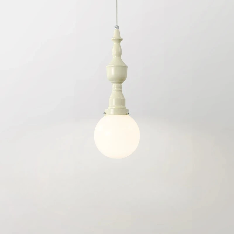 French Vintage Glass Art Decorative Pendant Lights LED Restaurant Bar Counter Bedroom Bedside Creative Roman Column Hanging Lamp