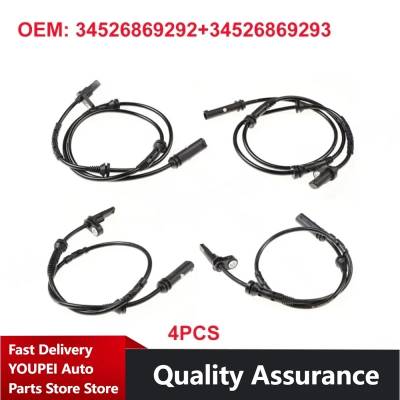 

P/N: 34526869292, 34526869293 - 4x Front + Rear ABS Speed Sensors for BMW X3 (F23), X4 (F25)