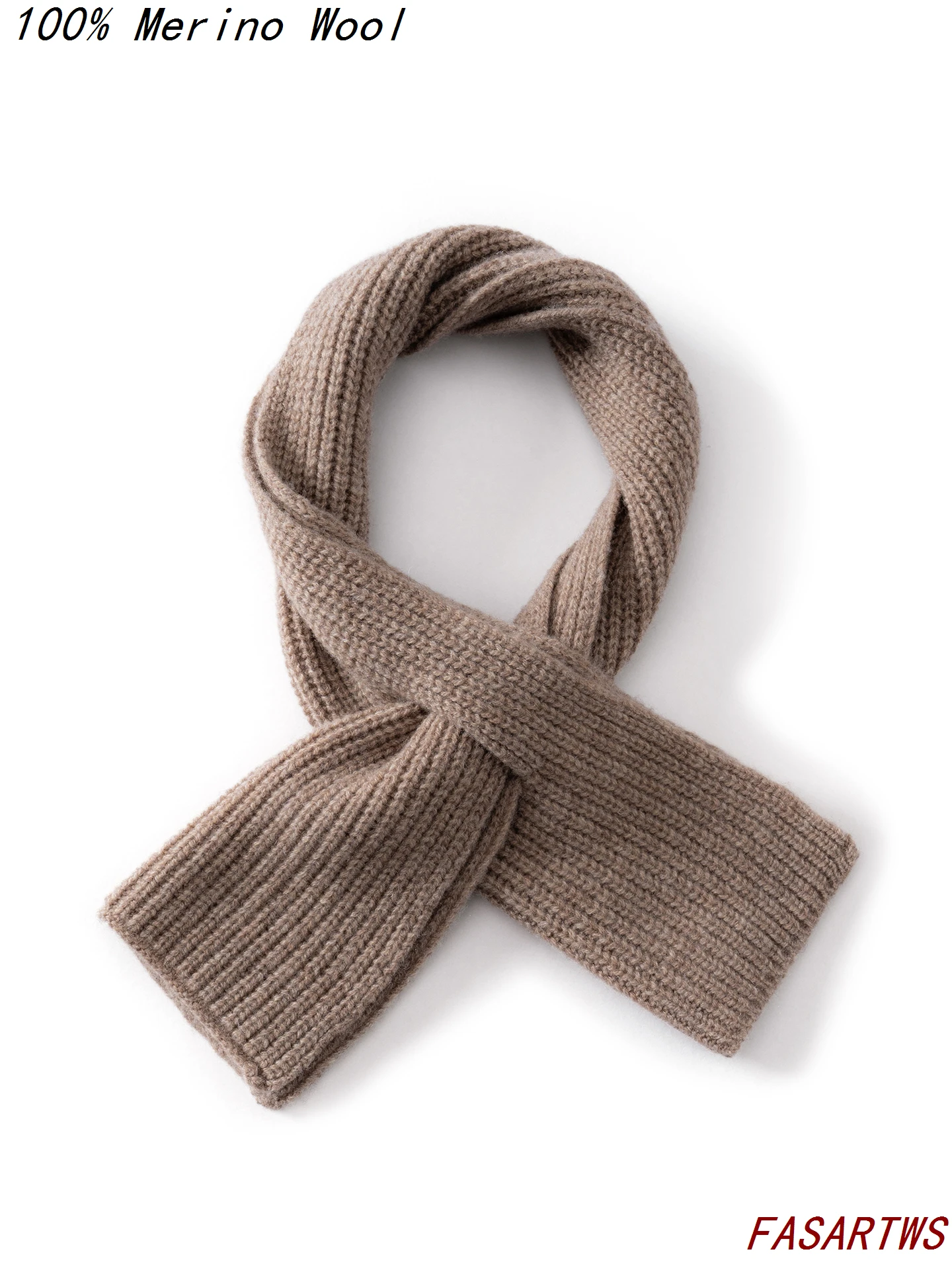 

Модный маленький размер, 100% мериносовый шерстяной шарф, женский теплый шарф с защитой шеи, осень-зима, новый стиль, однотонный короткий перфорированный шарф