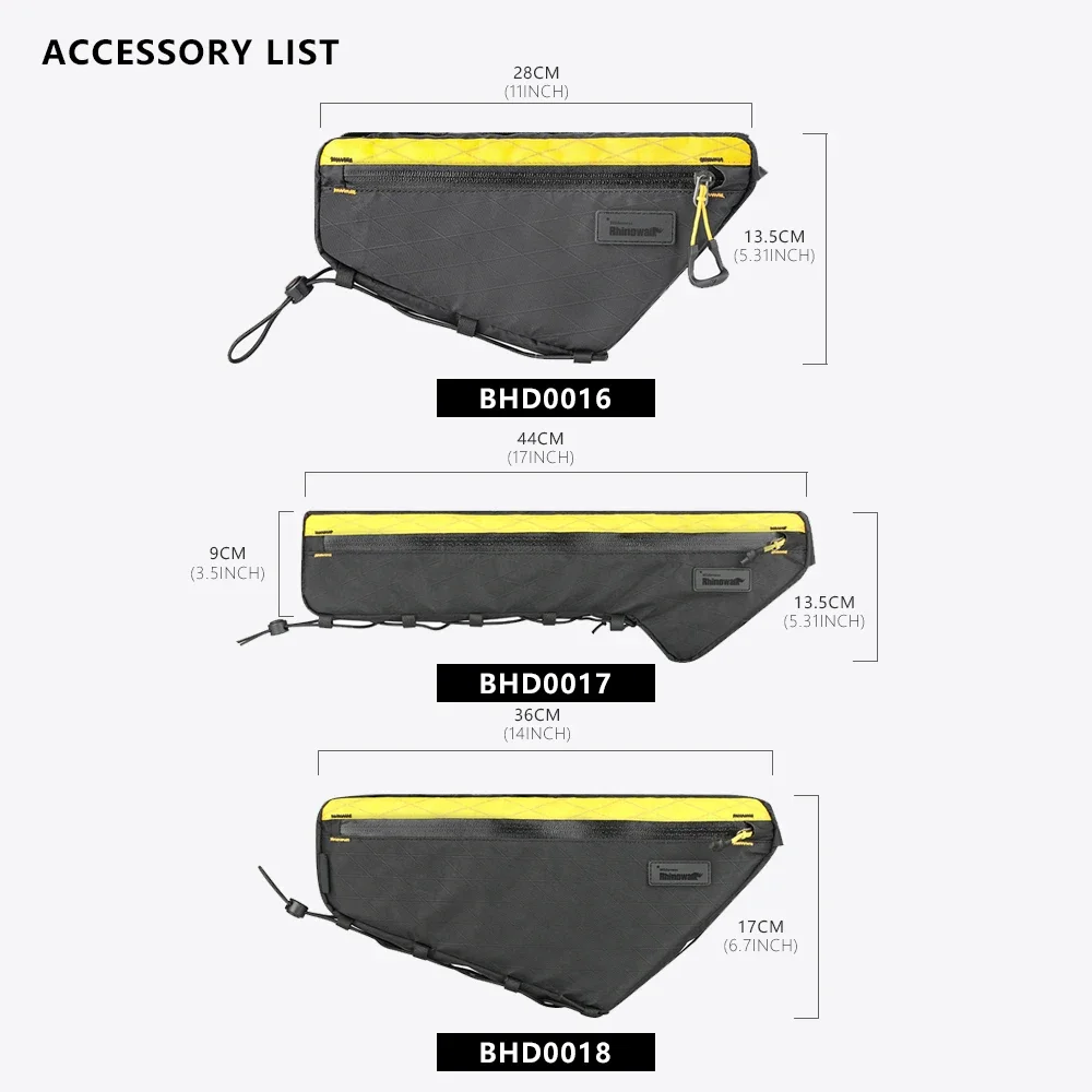 Rhinowalk rowerowa trójkątna torba rurowa wodoodporna 1,7 l/2,4 l/2,9 l torba na ramę rowerową do MTB i roweru szosowego pakiet do przechowywania poprzeczek
