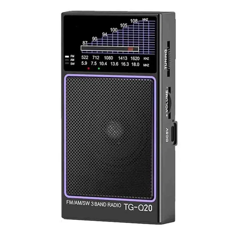 ABJF-New Radio Rechargeable Black Portable AM FM SW Radio With Stereo Headphone Jack For Home Replace Practical Supplies