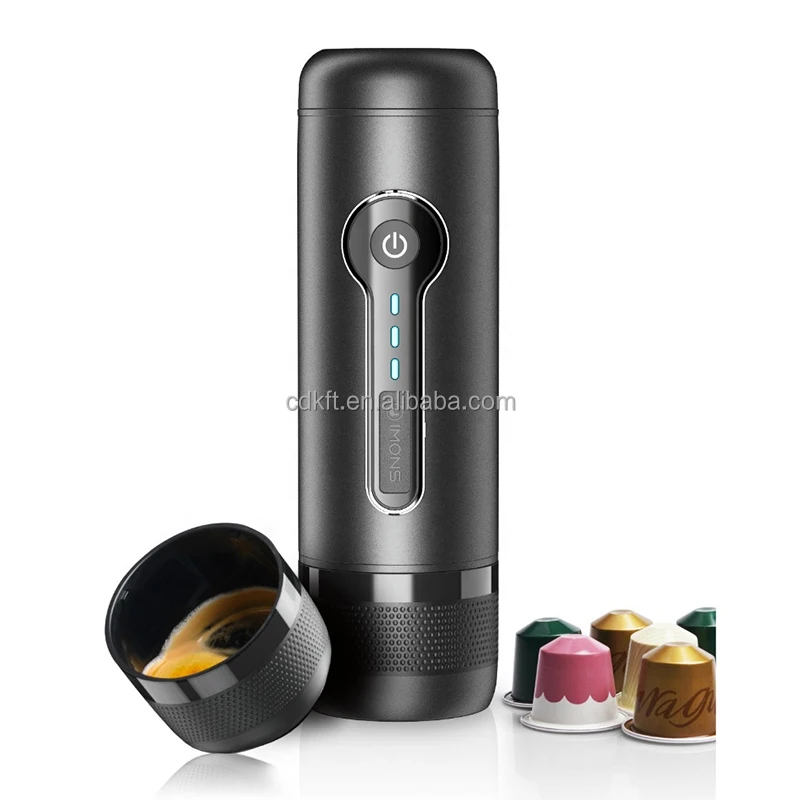 Automatic Instant Portable Capsule Coffee Maker Machine Travel With Heating Portable Coffee Maker Usb 12 Lithium 15-18bar Max 56