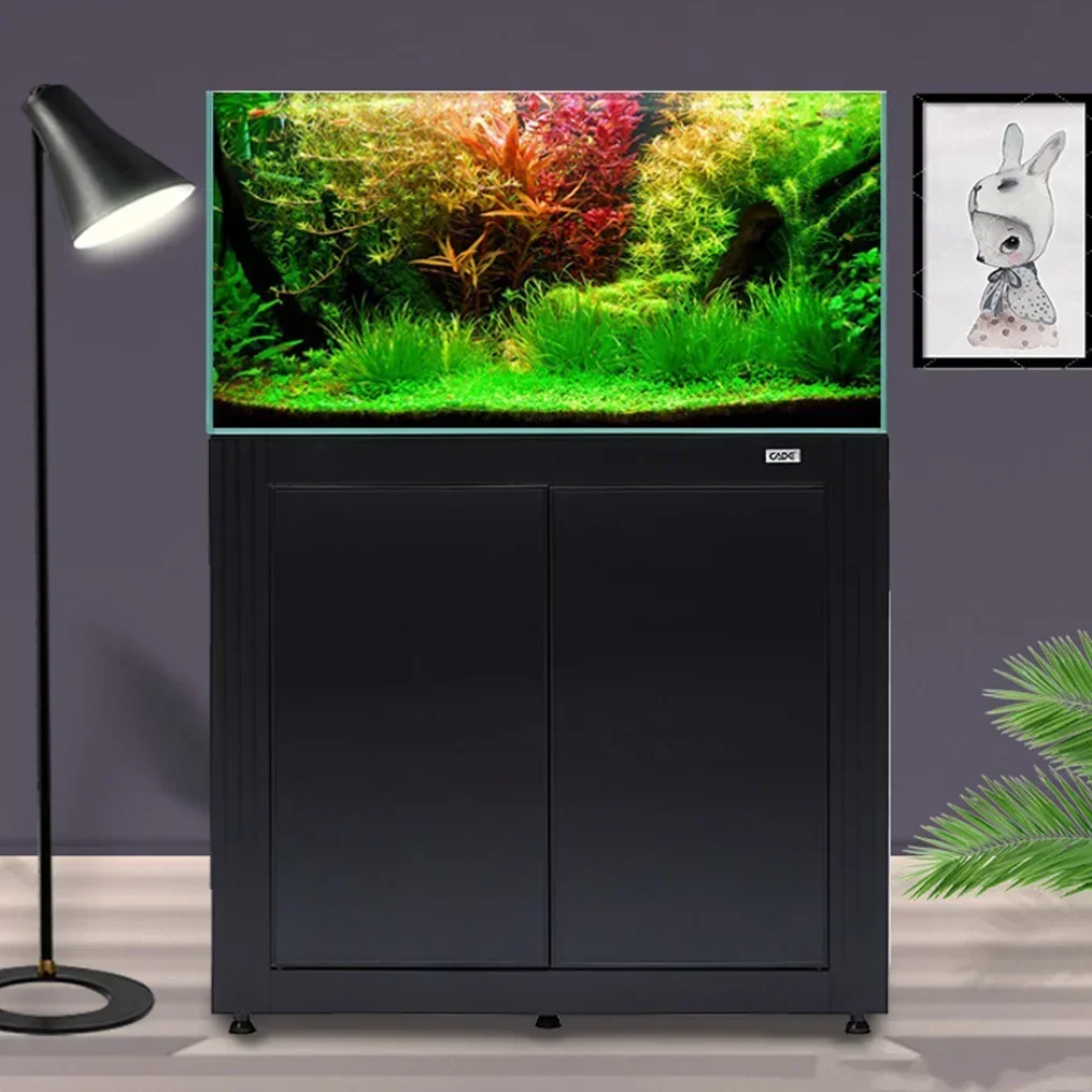450L 119Gallon Glass Aquarium Marine Fish Tanks With Cabinet