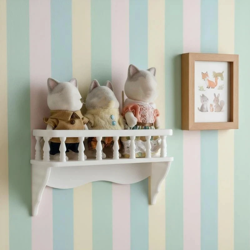 อุปกรณ์ตกแต่งบ้านตุ๊กตา 1 ชิ้น, ชั้นวางของติดผนังขนาด 1:12 สำหรับตกแต่งฉาก