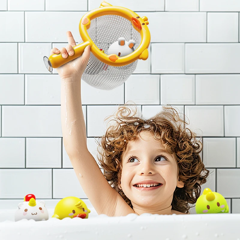 لعبة حمام الطفل أرنب بطة الصيد صافي متوهجة الحيوان الكرة LED تضيء الحمام دش السباحة لعبة الماء لعب الاطفال هدايا مضحكة