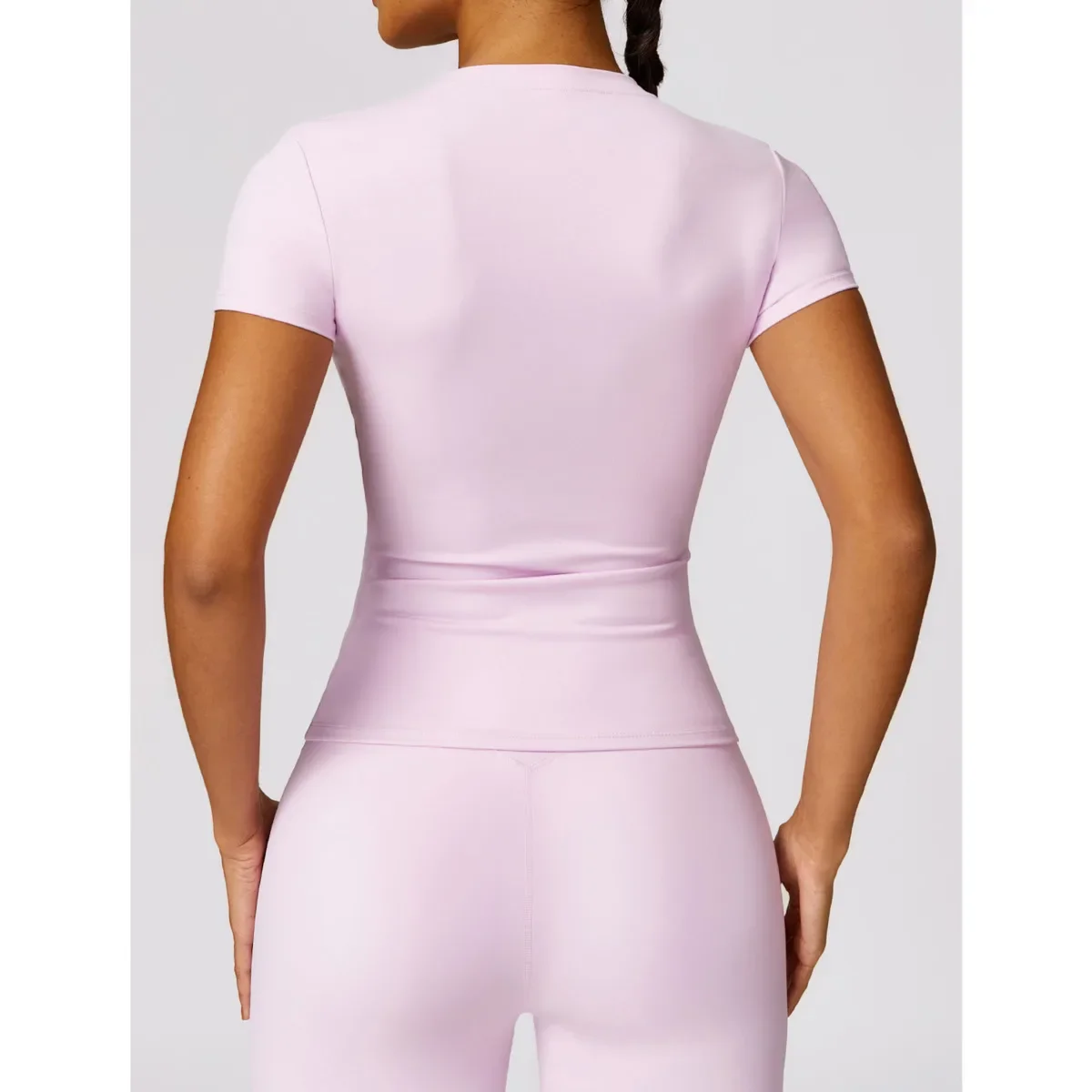 

Women Running Sports T Shirt Summer Short Sleeve Round Neck Breathable Stretchy GYM Yoga Slim Fitness Active Top Tee