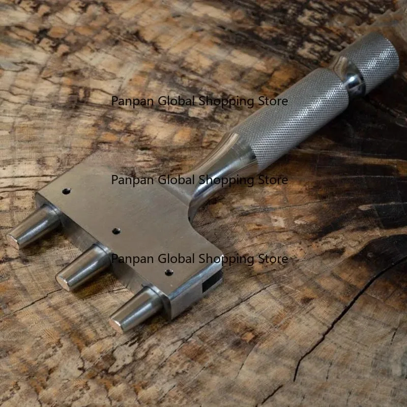 

DIY 5x7MM 3 Hole Positioning Hollow Punch Bangbang Leather Belt Oval Hole Punching Tools Girdle Flat Hole Cutter Professional