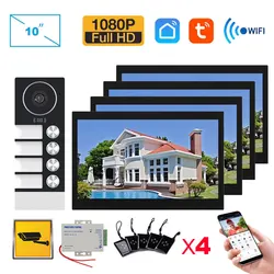 WiFi 10 Inch  Video Door Bell Intercom System with RFID Doorbell Camera Family Multi nits Apartment Video Door Phone Intercom