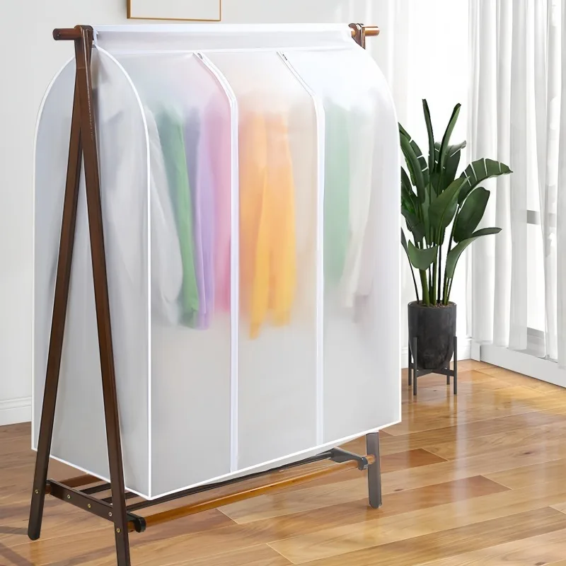 Clothing Dust Cover Transparent Dress Clothe Garment Dust Cover Hanging Organizer Waterproof Dustproof Clothes Wardrobe Storage