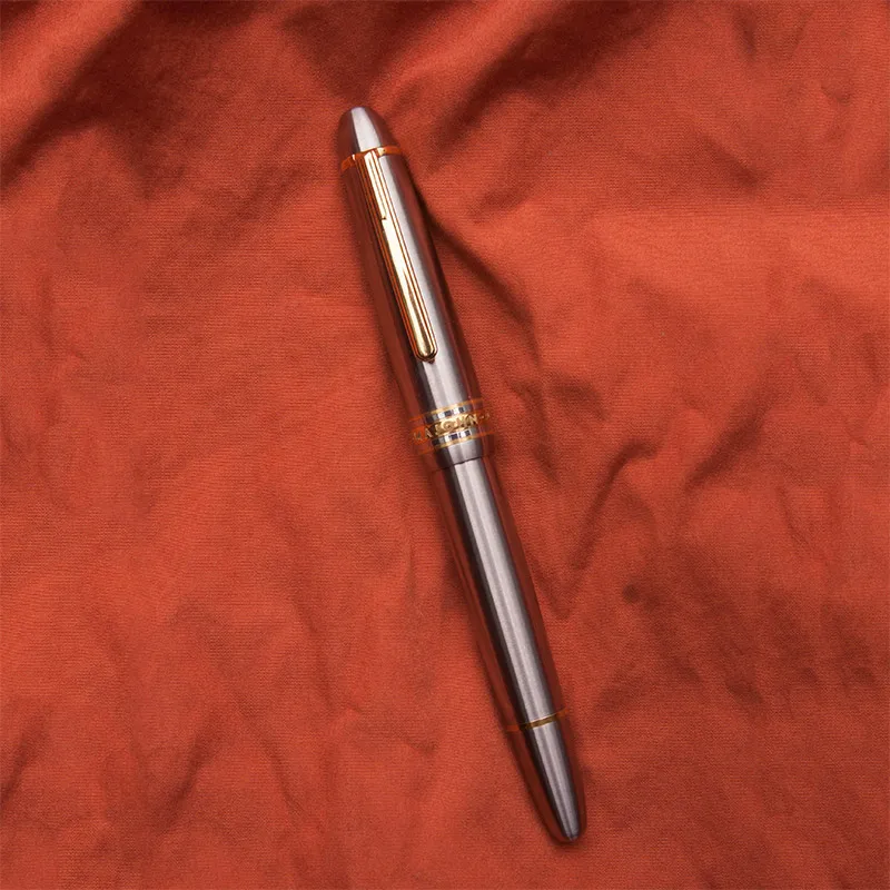 MAJOHN Ti-136 Metal Piston Fountain Pen Titanium Alloy EF/F/M 0.38/0.5/0.7mm Nib Ink Pen Luxuris Writers Office Business Gift