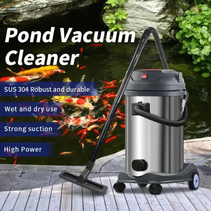 1500W 304 Stainless Steel Portable Wet Dry Pond Vacuum Cleaner With Built-in Filter For Fish Pond Cleaning