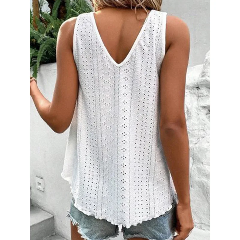 Casual Style  Color Sleeveless Women's Vest Spring New Fashion Cross-Border Pullover Tank Top Comfortable Breathable