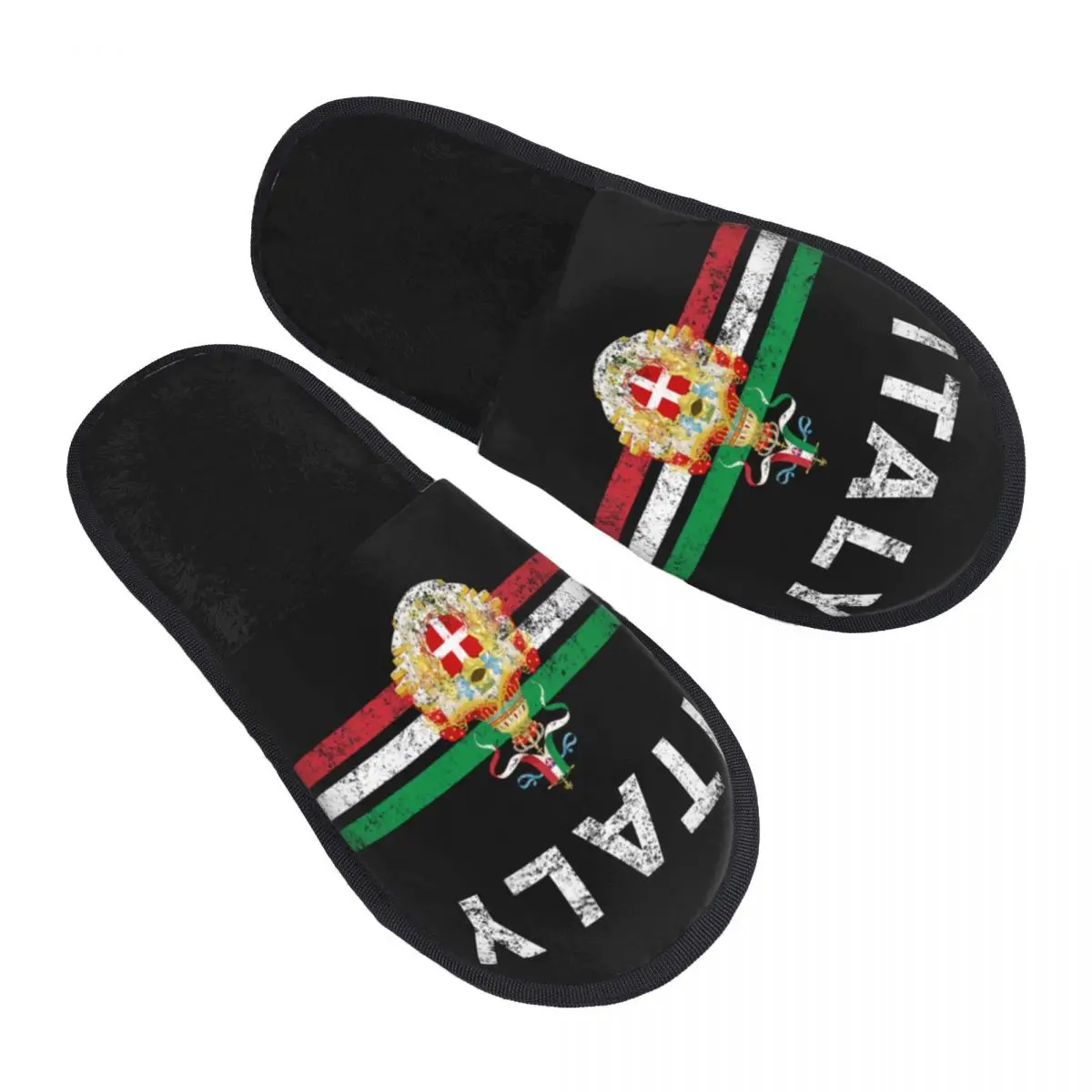 Custom Italian Emblem Italy Flag Comfy Scuff Memory Foam Slippers Women Patriotic Gift Bedroom House Shoes