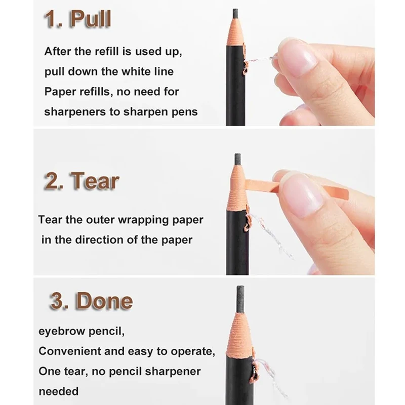 6Colors Eyebrow Pencil Fine Waterproof Capillary Long Lasting Easy To Use Natural Makeup Product Beginner Eye Brow Pen Cosmetics